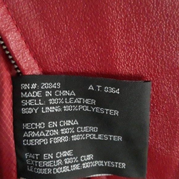 Red leather jacket - Picture 6 of 7